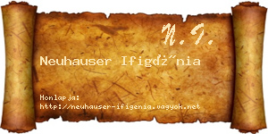 Neuhauser Ifigénia névjegykártya
